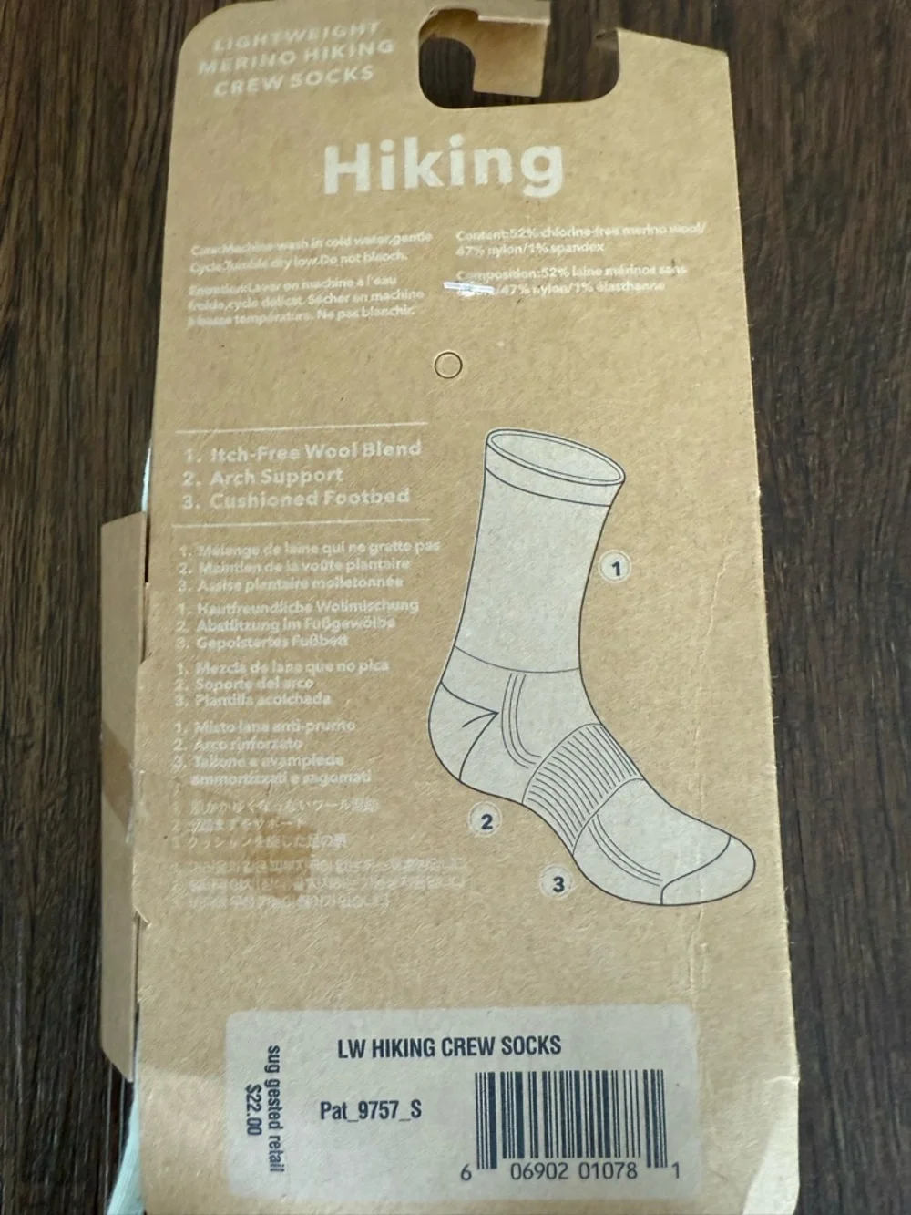 Patagonia White Lightweight Hiking Crew Socks - Pack - Picture 3 of 3